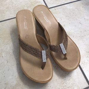 A. Giannetti Wedge sandals size 8